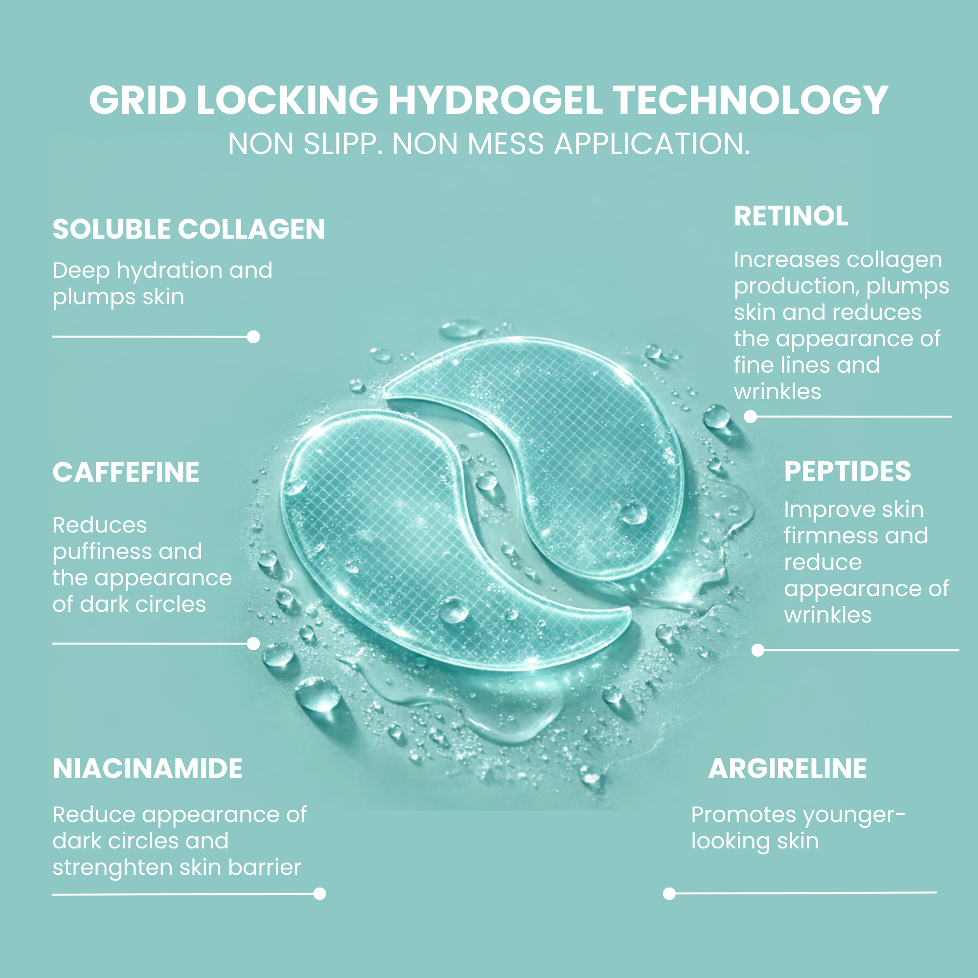 Rejuvenating Peptide & Retinol Hydrogel Eye Masks